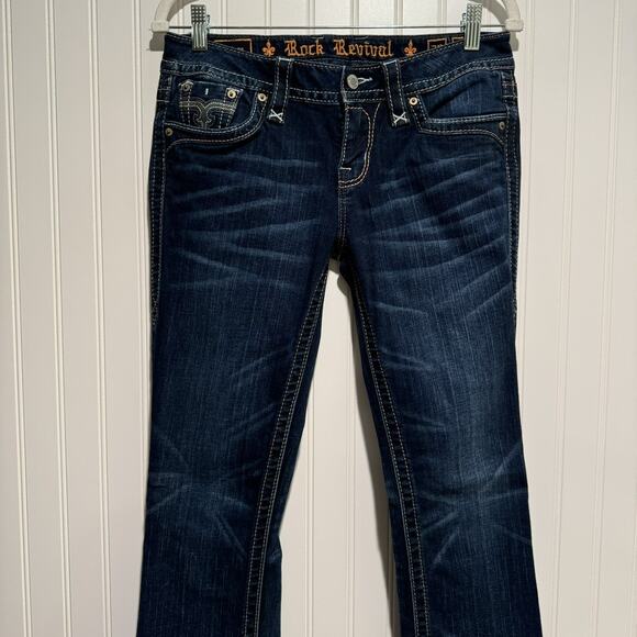 Rock Revival Eldora Bootcut Jeans Dark Wash Size 28 - Picture 2 of 7